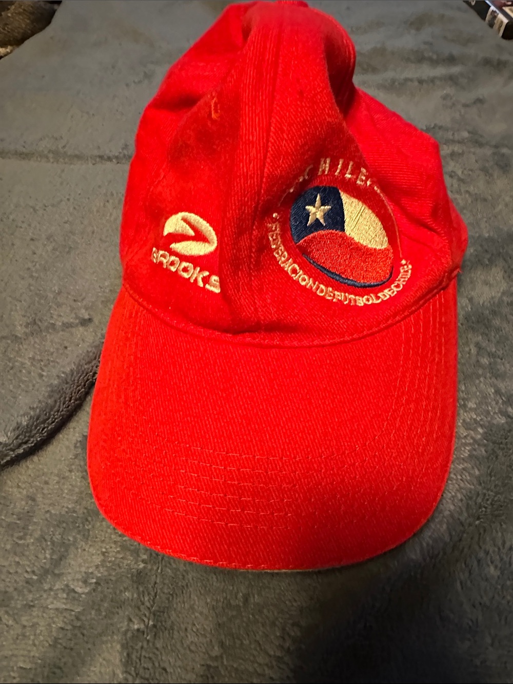 Brooks Red Baseball Cap with Chile Emblem